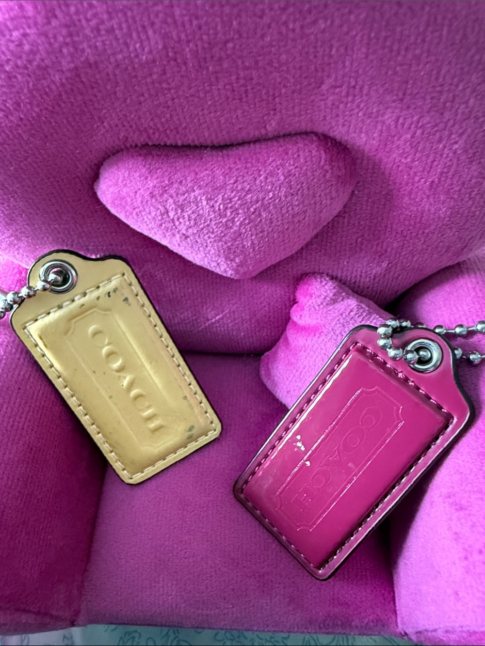 Coach Set of Two Hang Tags With Flaws as listed